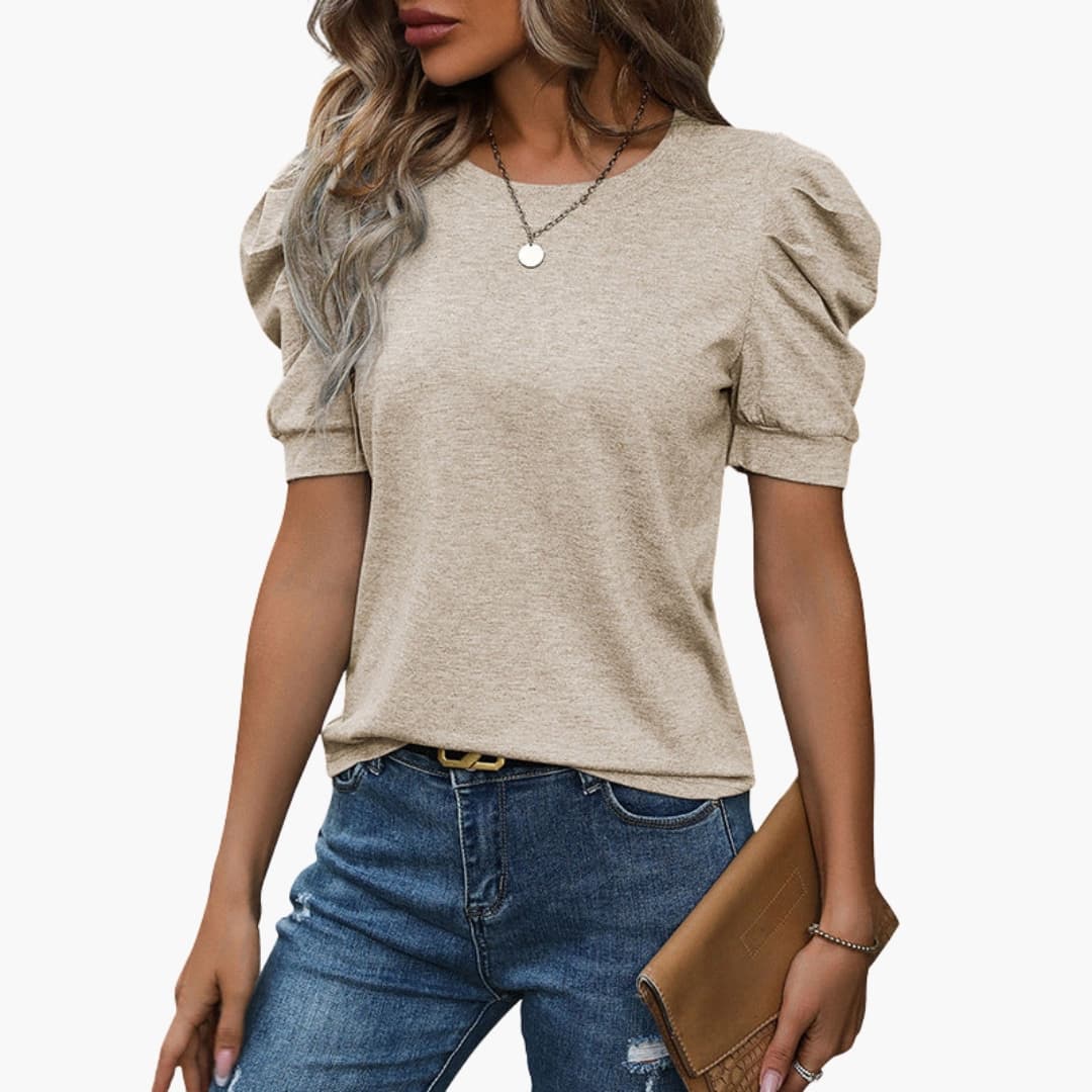 Puff Women’s T-Shirt | Polyester Spandex Blend, Puff Sleeves 6