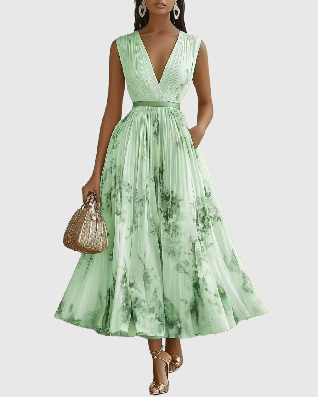 Rosa Women's Maxi Dress | Pleated Floral Design, Elegant Summer Dress 11