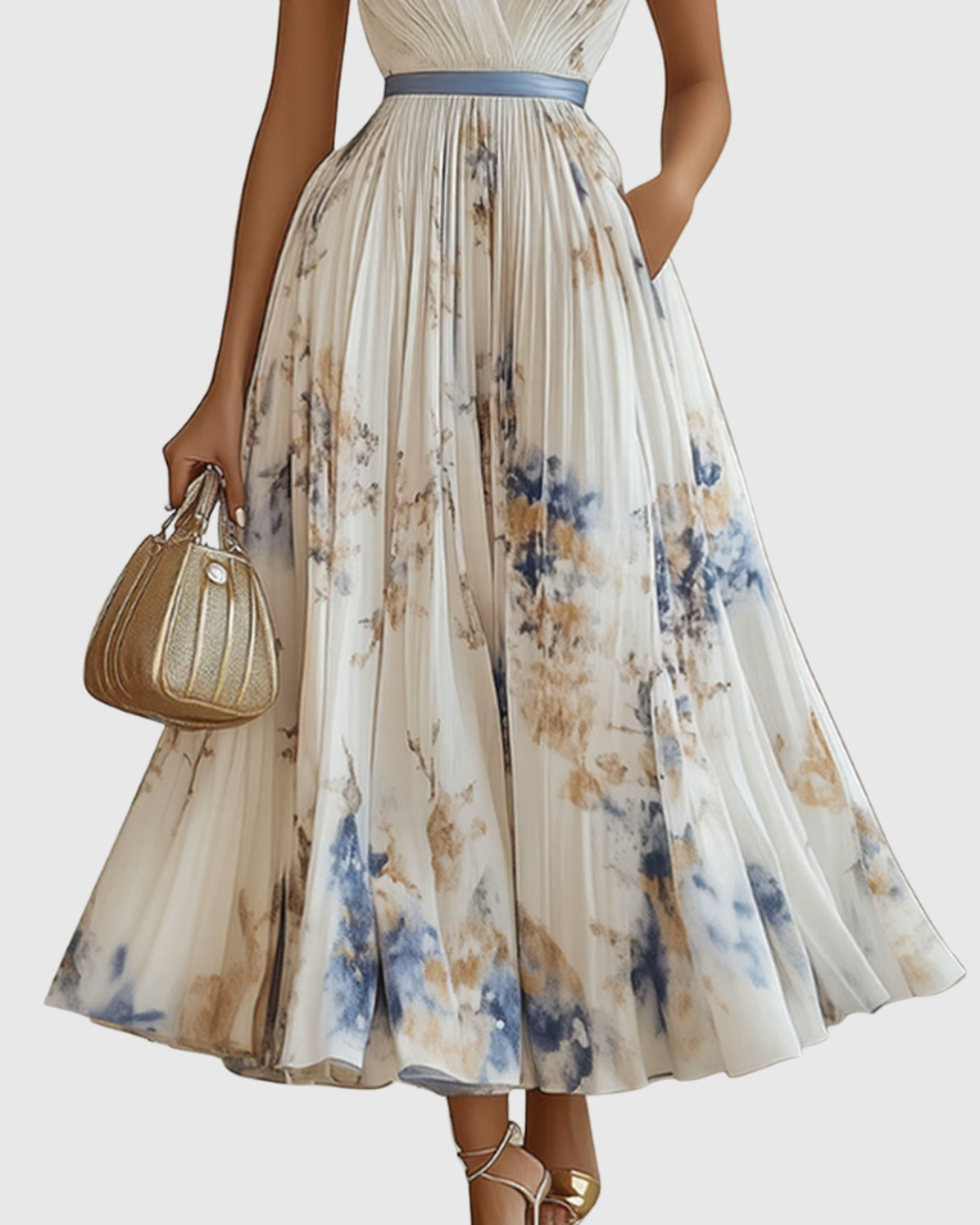 Rosa Women's Maxi Dress | Pleated Floral Design, Elegant Summer Dress 2