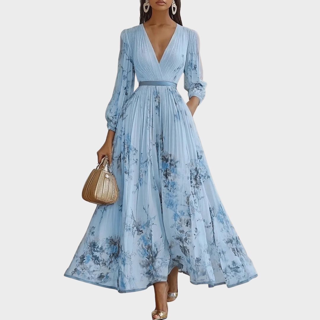 Rosa Women's Maxi Dress | Pleated Floral Design, Elegant Summer Dress 3