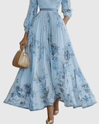 Rosa Women's Maxi Dress | Pleated Floral Design, Elegant Summer Dress 6