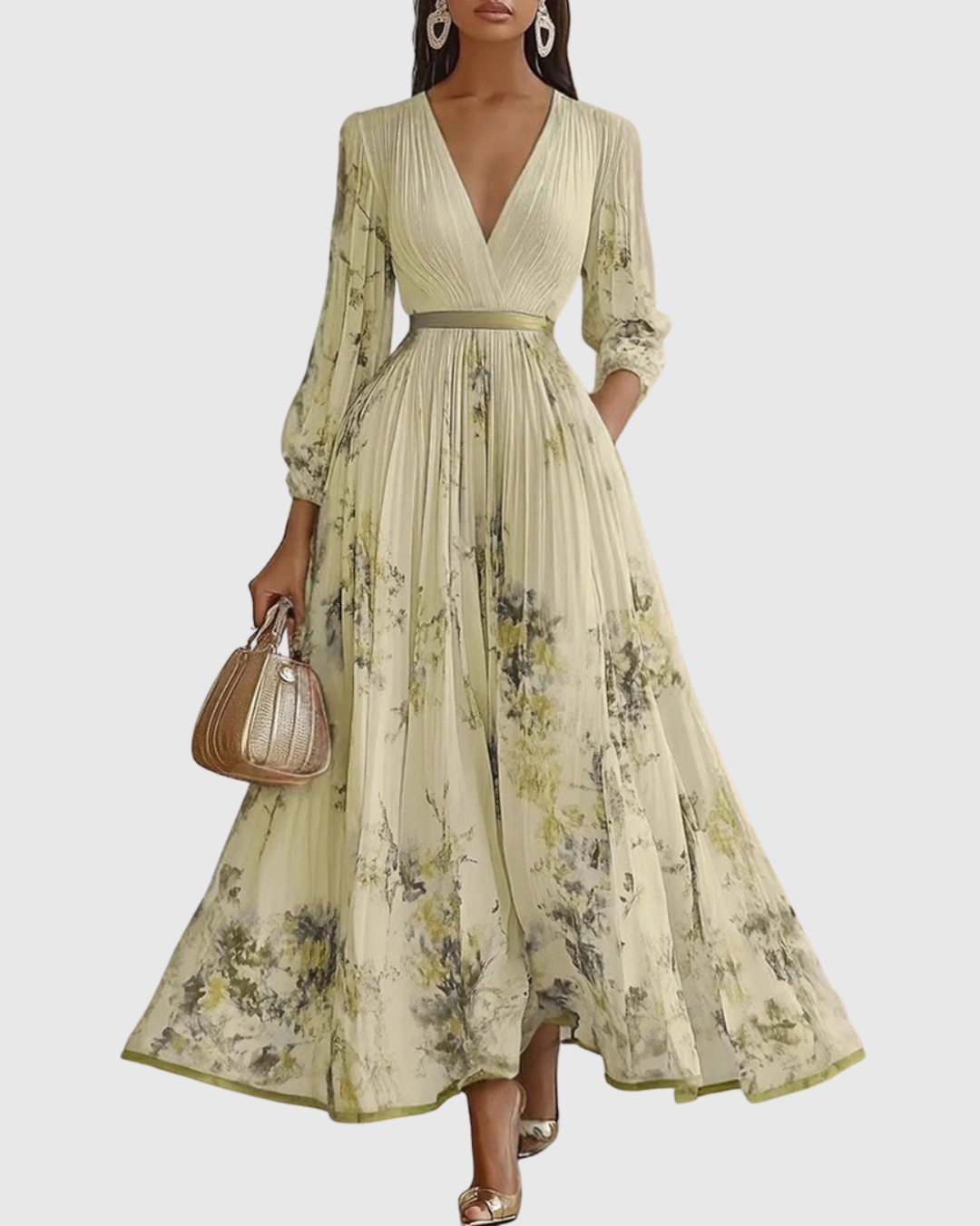 Rosa Women's Maxi Dress | Pleated Floral Design, Elegant Summer Dress 7