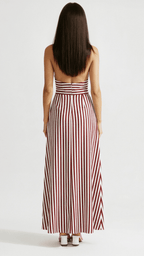 Sandy Women's Maxi Dress | Striped V-Neck, Summer Elegance 4