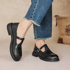 Savannah Women's Black Loafers | Classic Strap Design, Comfortable Fit 5