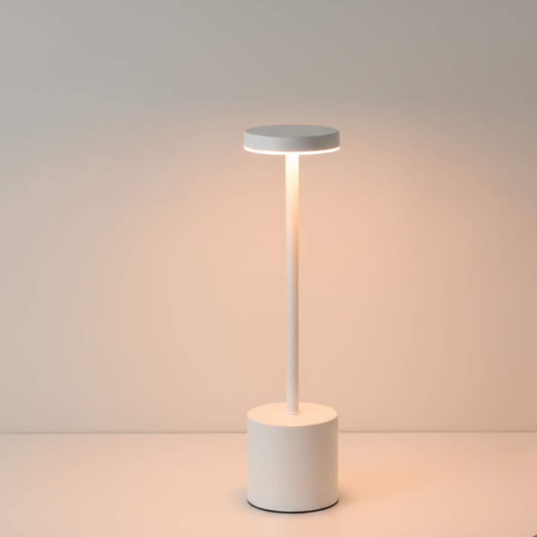 Sculptura Rechargeable LED Table Lamp - Cordless Minimalist Brass Desk Light