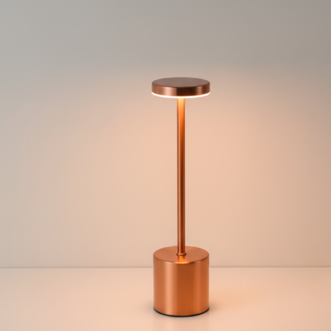 Sculptura Rechargeable LED Table Lamp - Cordless Minimalist Brass Desk Light