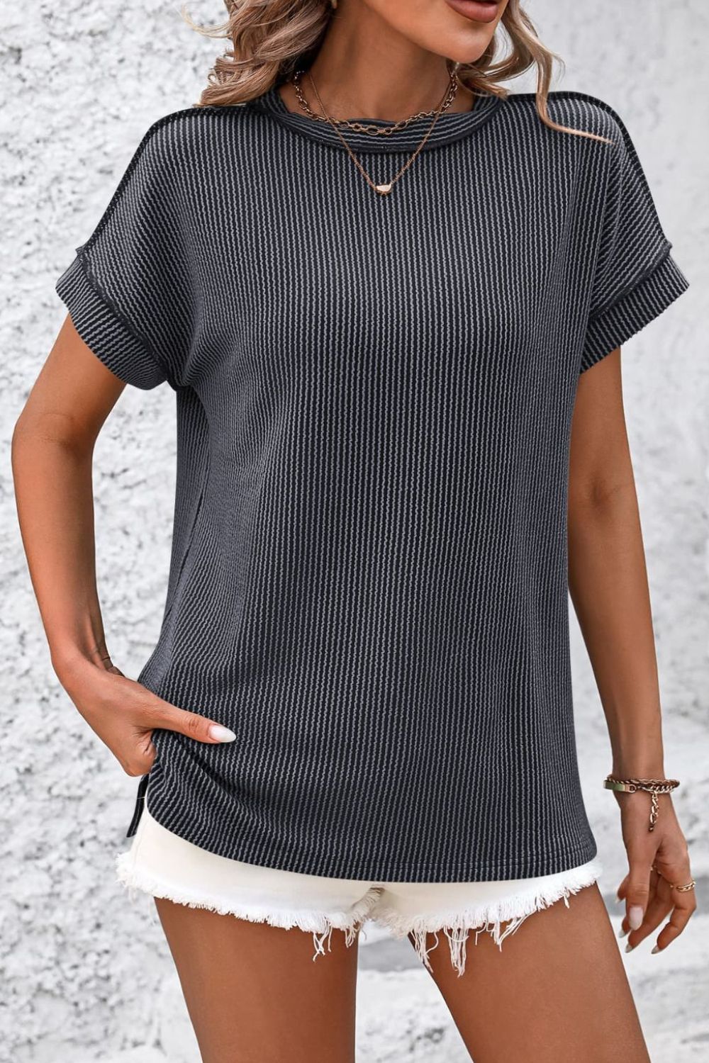Sierra Women's T-Shirt | Ribbed Stretch Fabric, Versatile Casual Style 3