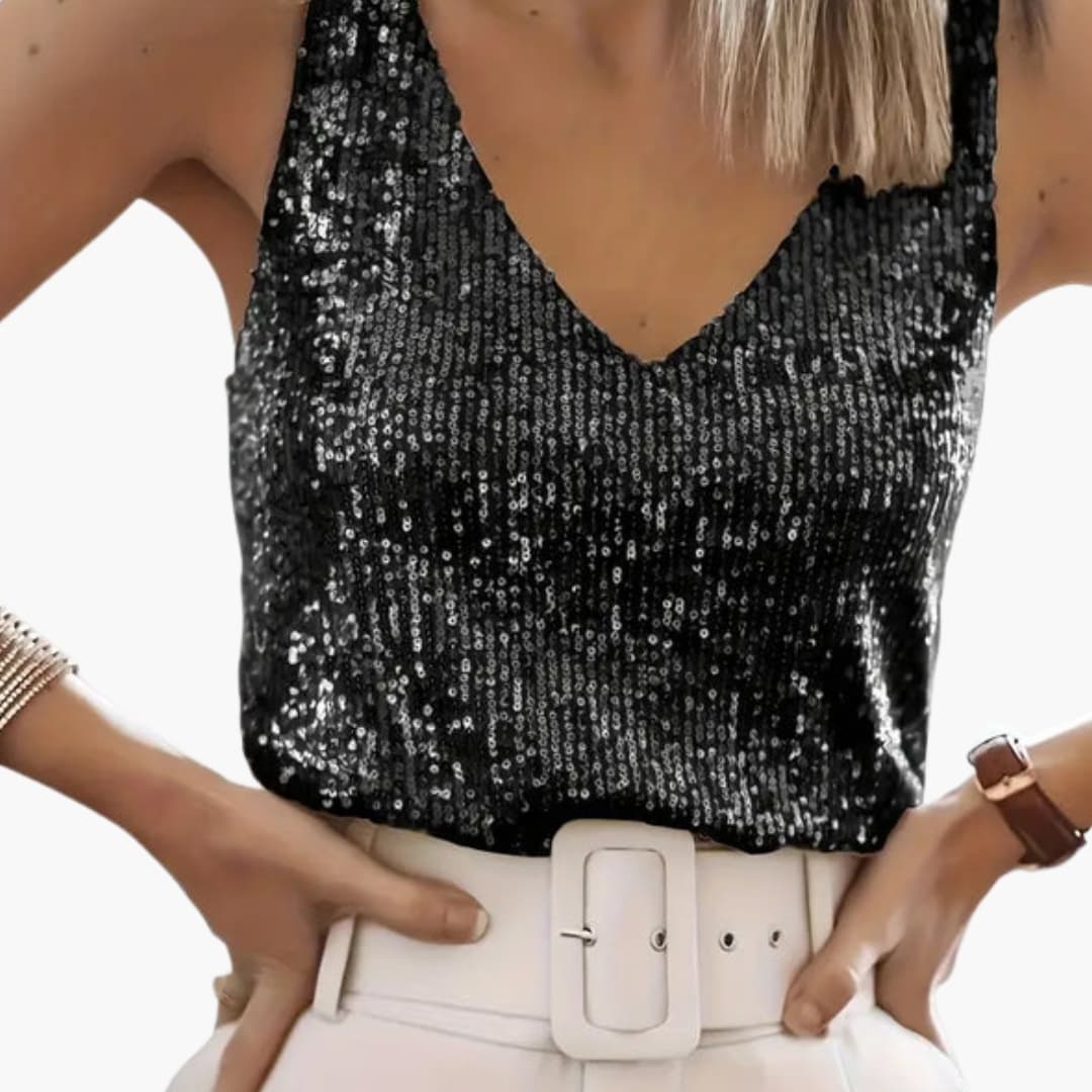 Sleek Women's Sequin Tank Top | Lightweight, Casual Chic 2