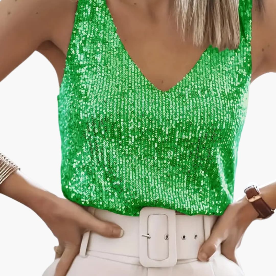 Sleek Women's Sequin Tank Top | Lightweight, Casual Chic 6