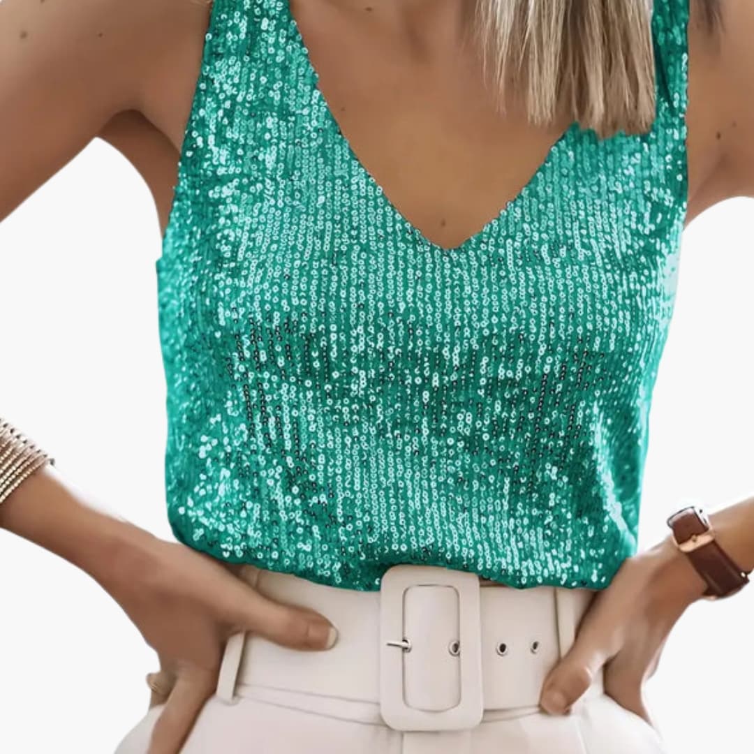 Sleek Women's Sequin Tank Top | Lightweight, Casual Chic 7