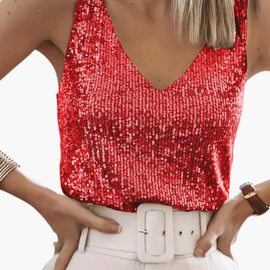 Sleek Women's Sequin Tank Top | Lightweight, Casual Chic 8