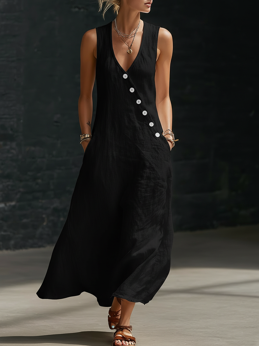 Sophie - White Maxi Dress for Women, Elegant Minimalist Design, Casual Comfort 3