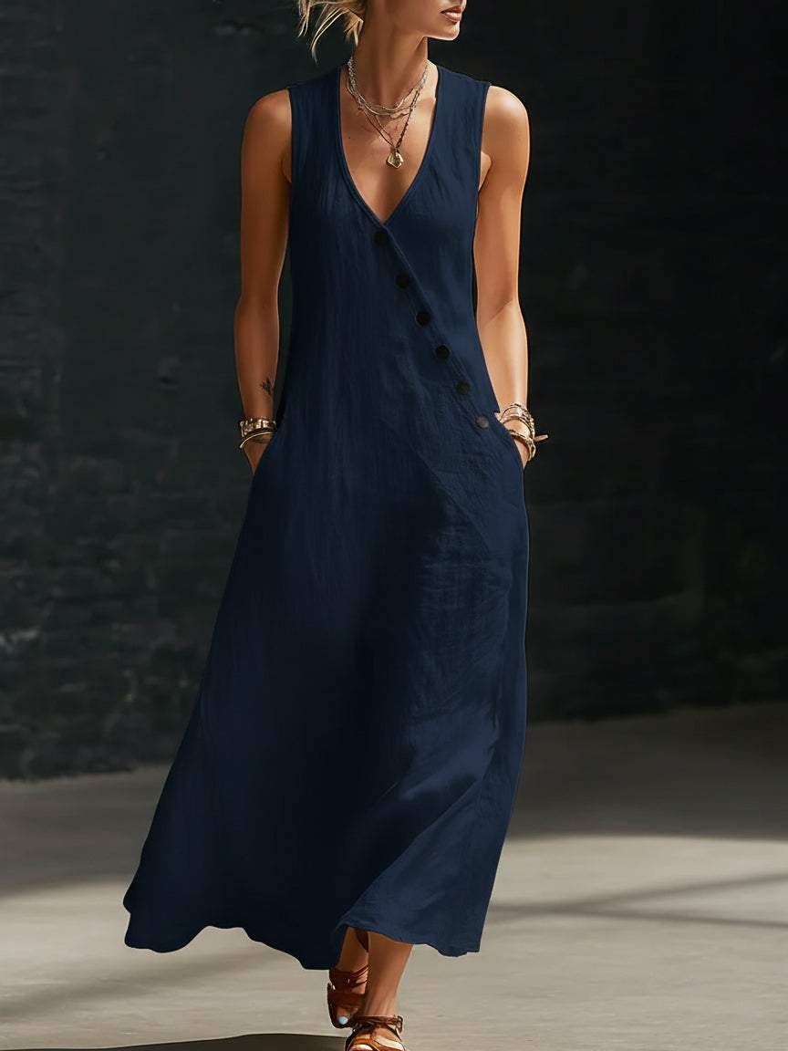 Sophie - White Maxi Dress for Women, Elegant Minimalist Design, Casual Comfort 4