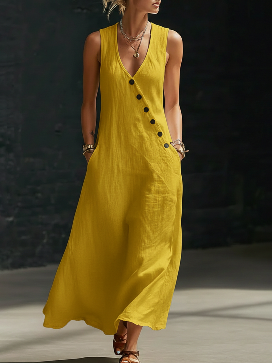 Sophie - White Maxi Dress for Women, Elegant Minimalist Design, Casual Comfort 5