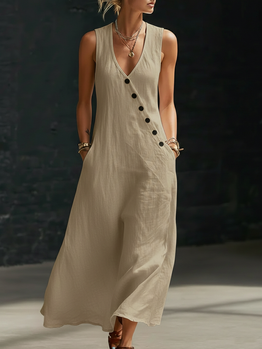 Sophie - White Maxi Dress for Women, Elegant Minimalist Design, Casual Comfort 6