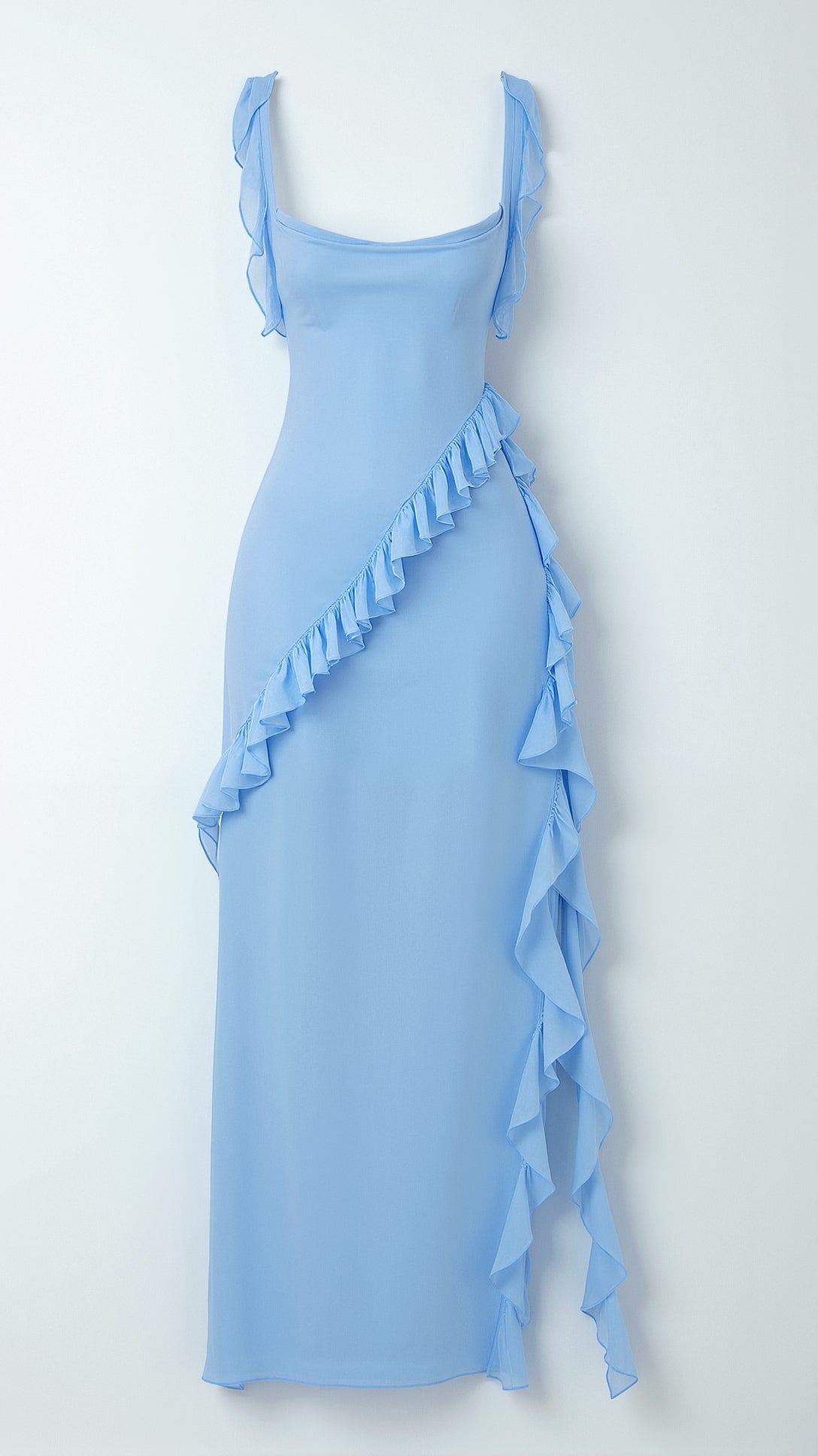 Sophie Women's Maxi Dress | Elegant Ruffles, High Slit 5