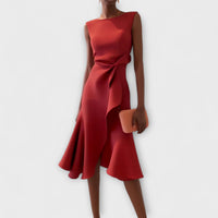 Sophie Women's Midi Dress | Asymmetric Draped Design, Elegant Summer Dress 0