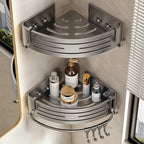 Space-Saving Aluminum Corner Shower Caddy Rack – Rust-Resistant Bathroom Storage Organizer with No Drilling Required 1
