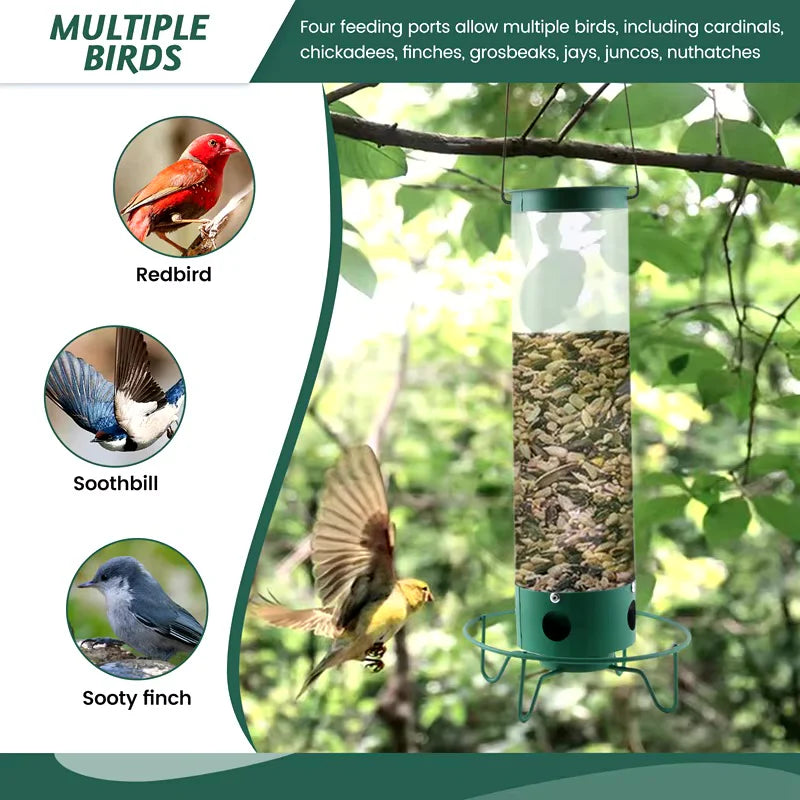 Squirrel Proof Bird Feeder in Metal with Rotating Perch for Garden 1