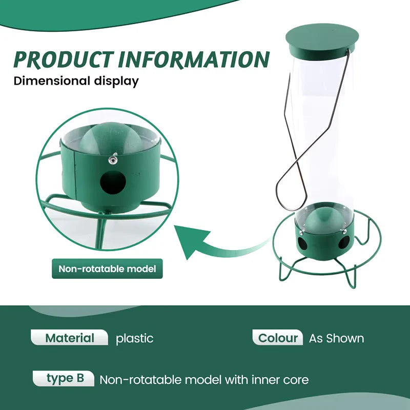 Squirrel Proof Bird Feeder in Metal with Rotating Perch for Garden 3