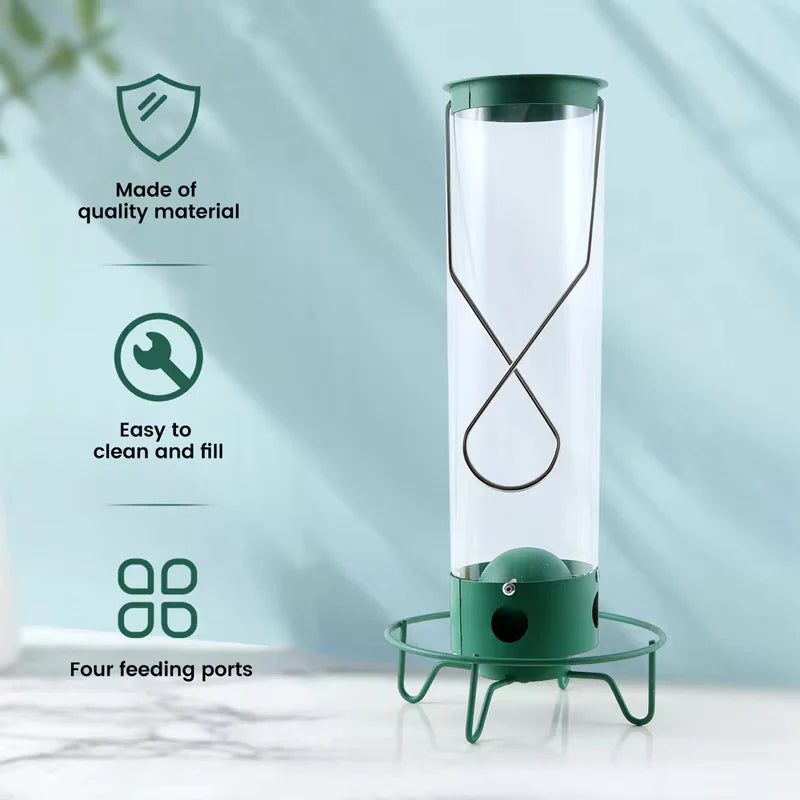 Squirrel Proof Bird Feeder in Metal with Rotating Perch for Garden 4