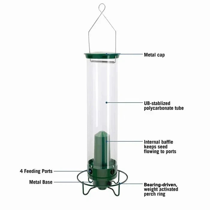 Squirrel Proof Bird Feeder in Metal with Rotating Perch for Garden 7