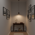 TravertColonna Cylindrical Travertine & Walnut Pendant Light - Japandi LED Ceiling Lamp