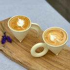 Triangular Porcelain Mug with Dual Handle Options – 220 ml Capacity for Coffee and Tea, Elegant Design with Stable Base 4