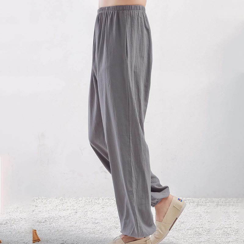 Unisex Tai Chi Qigong Pants with Elastic Waist and Pockets for Comfort and Ease of Movement 2