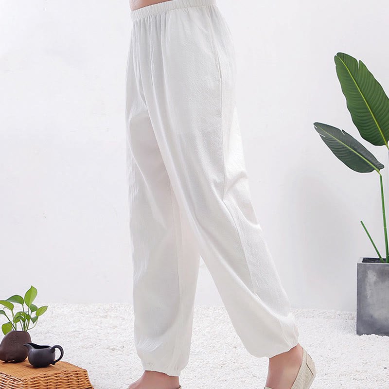 Unisex Tai Chi Qigong Pants with Elastic Waist and Pockets for Comfort and Ease of Movement 4