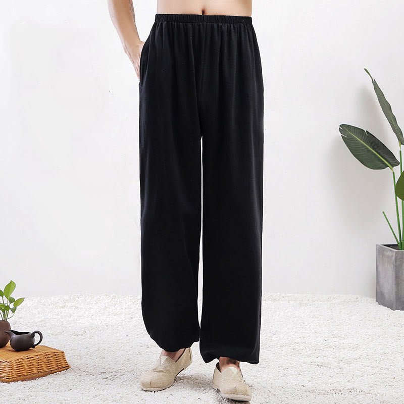 Unisex Tai Chi Qigong Pants with Elastic Waist and Pockets for Comfort and Ease of Movement 9