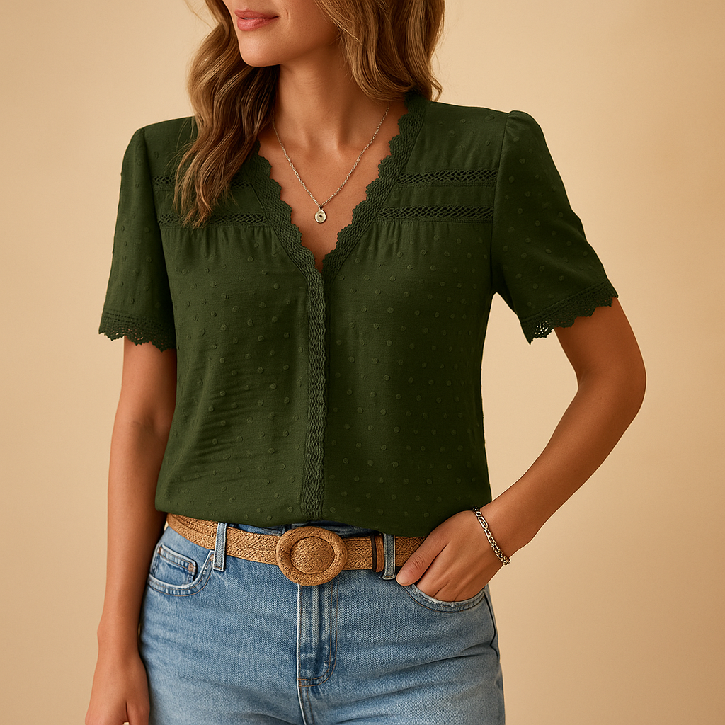 Vera Women's Blouse | Elegant Lace Long Sleeve Top 1