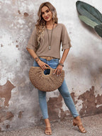 Vera Women's Blouse | Slightly Stretchy Polyester Blend, Classic V-Neck Summer Top 3