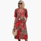 Vera Women's Midi Dress | Relaxed Fit, V-Neck, Summer Dress 0
