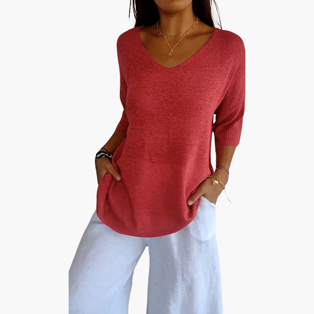 Vera Women's Top | Soft V-Neck, Airy Casual Summer Wear 1