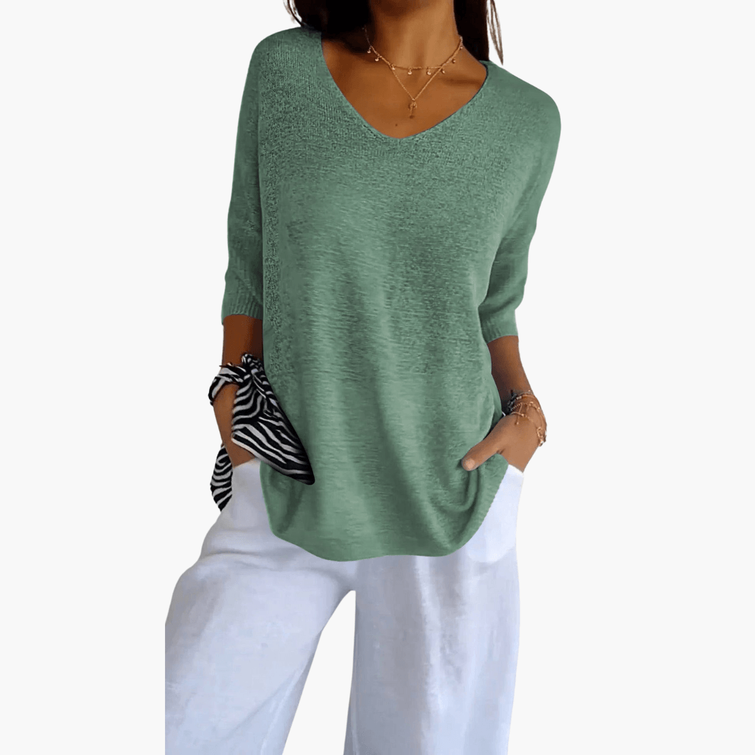 Vera Women's Top | Soft V-Neck, Airy Casual Summer Wear 11