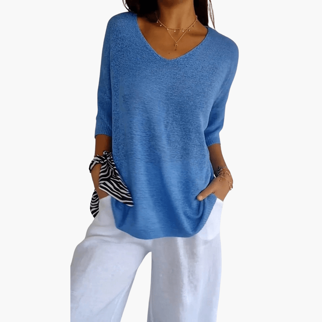 Vera Women's Top | Soft V-Neck, Airy Casual Summer Wear 3