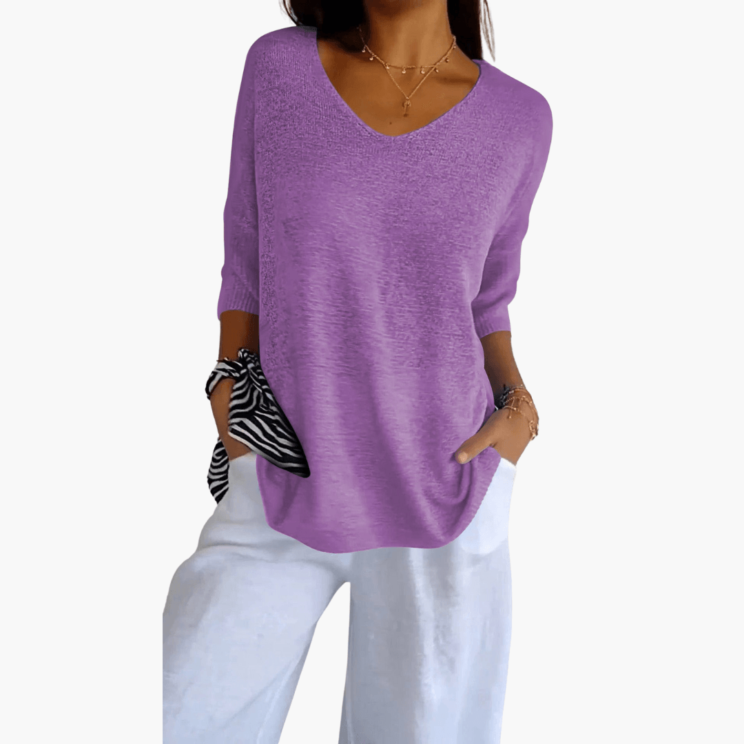 Vera Women's Top | Soft V-Neck, Airy Casual Summer Wear 8