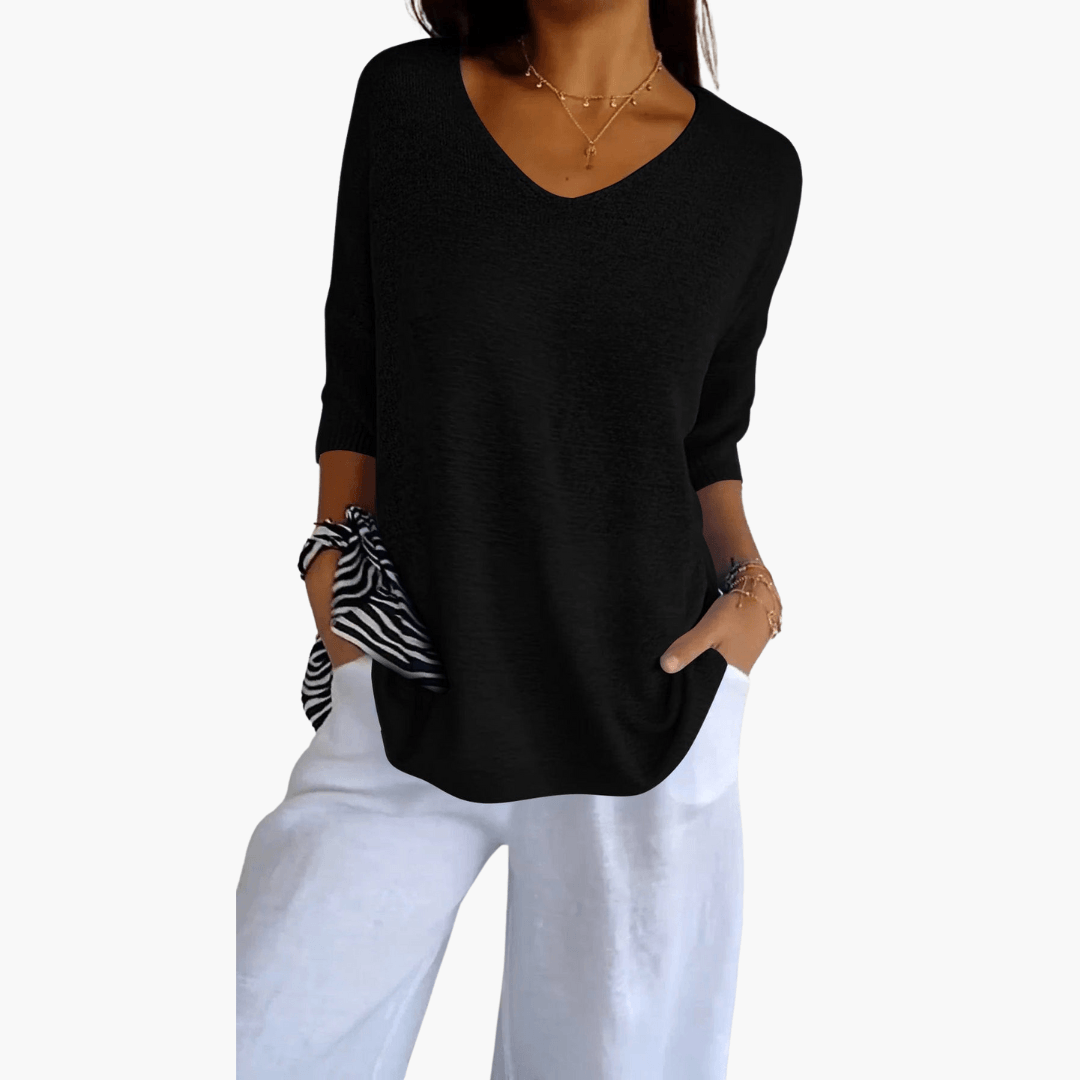 Vera Women's Top | Soft V-Neck, Airy Casual Summer Wear 9