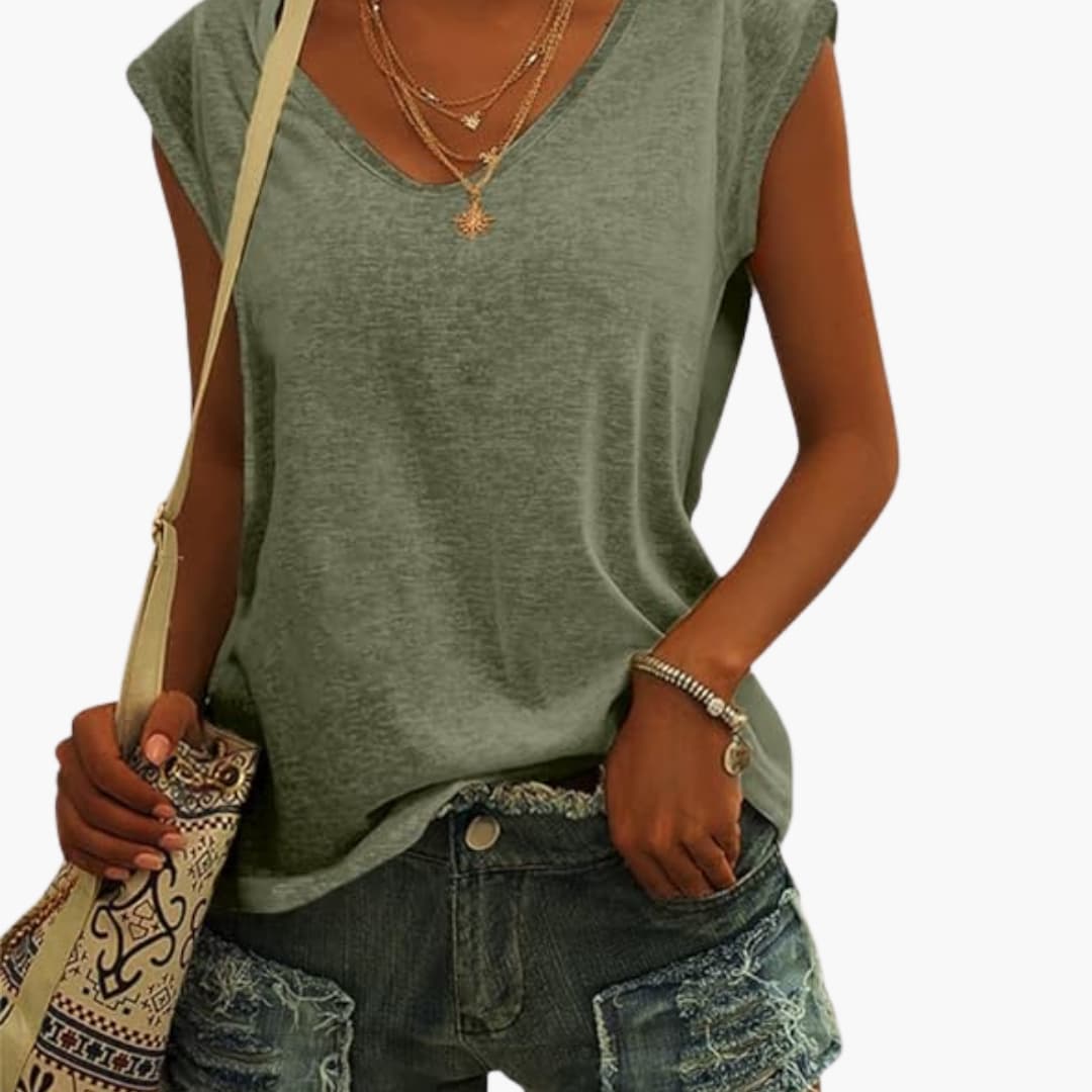 Vera Women's V-Neck Tank Top | Lightweight Stretch Fabric, Casual Going Out 0