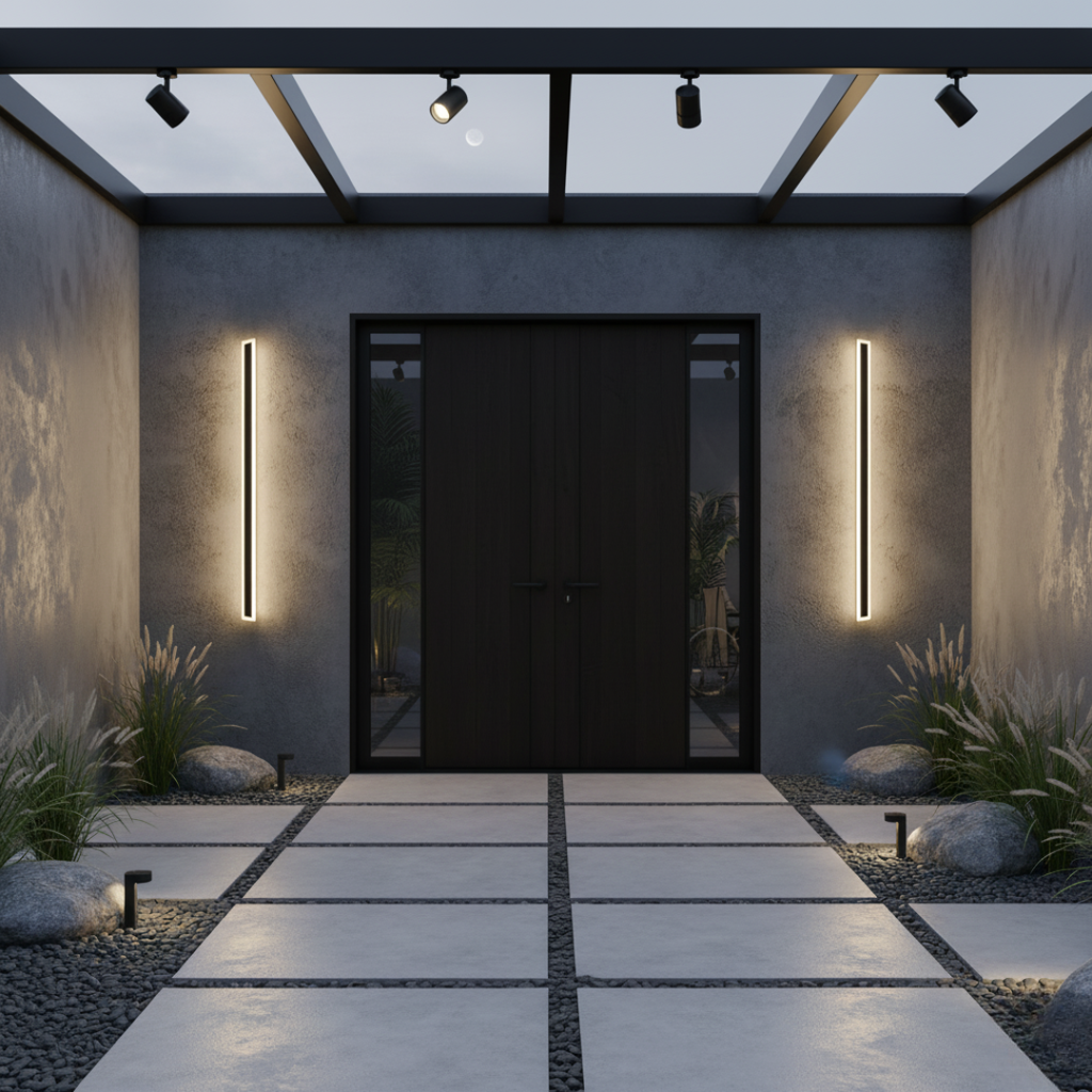 Vertilume Linear Outdoor Wall Light - IP65 Waterproof LED Garden Sconce