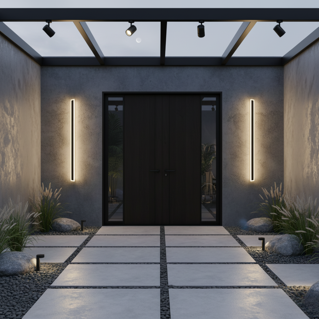 Vertilume Linear Outdoor Wall Light - IP65 Waterproof LED Garden Sconce