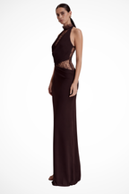 Vesper Women's Maxi Dress | Halter Neck Lace Panel for Formal Occasions 4