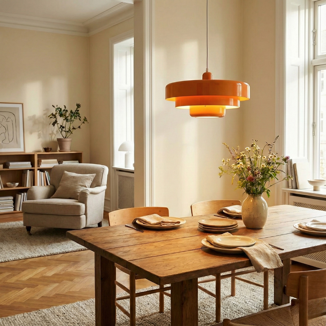 Vintage Faceted LED Pendant Light - 28cm Metal Ceiling Lamp, 3000K Warm White