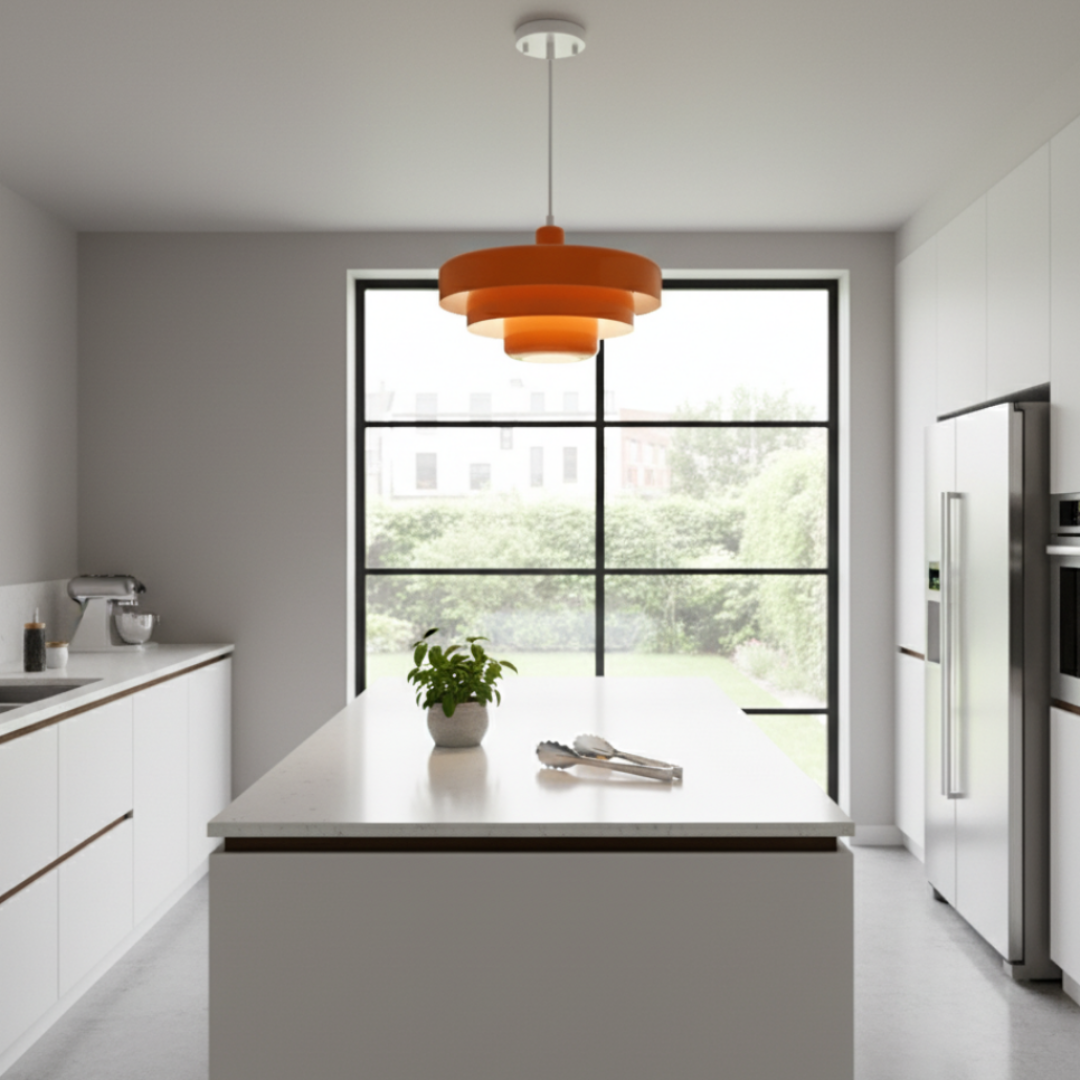 Vintage Faceted LED Pendant Light - 28cm Metal Ceiling Lamp, 3000K Warm White