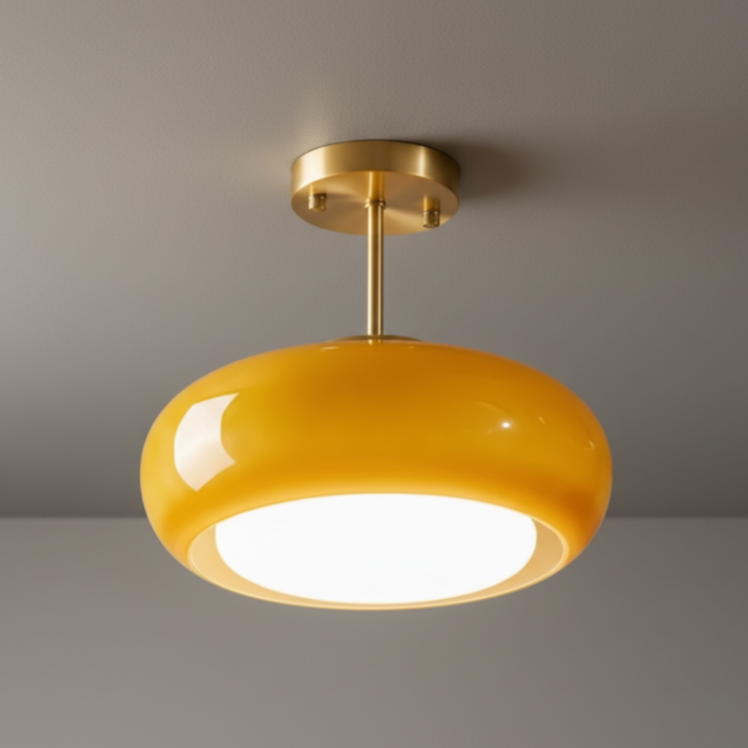 Vintage Glass Bell Pendant Light - Dimmable E27 LED, Gold Iron Hardware, 3000K