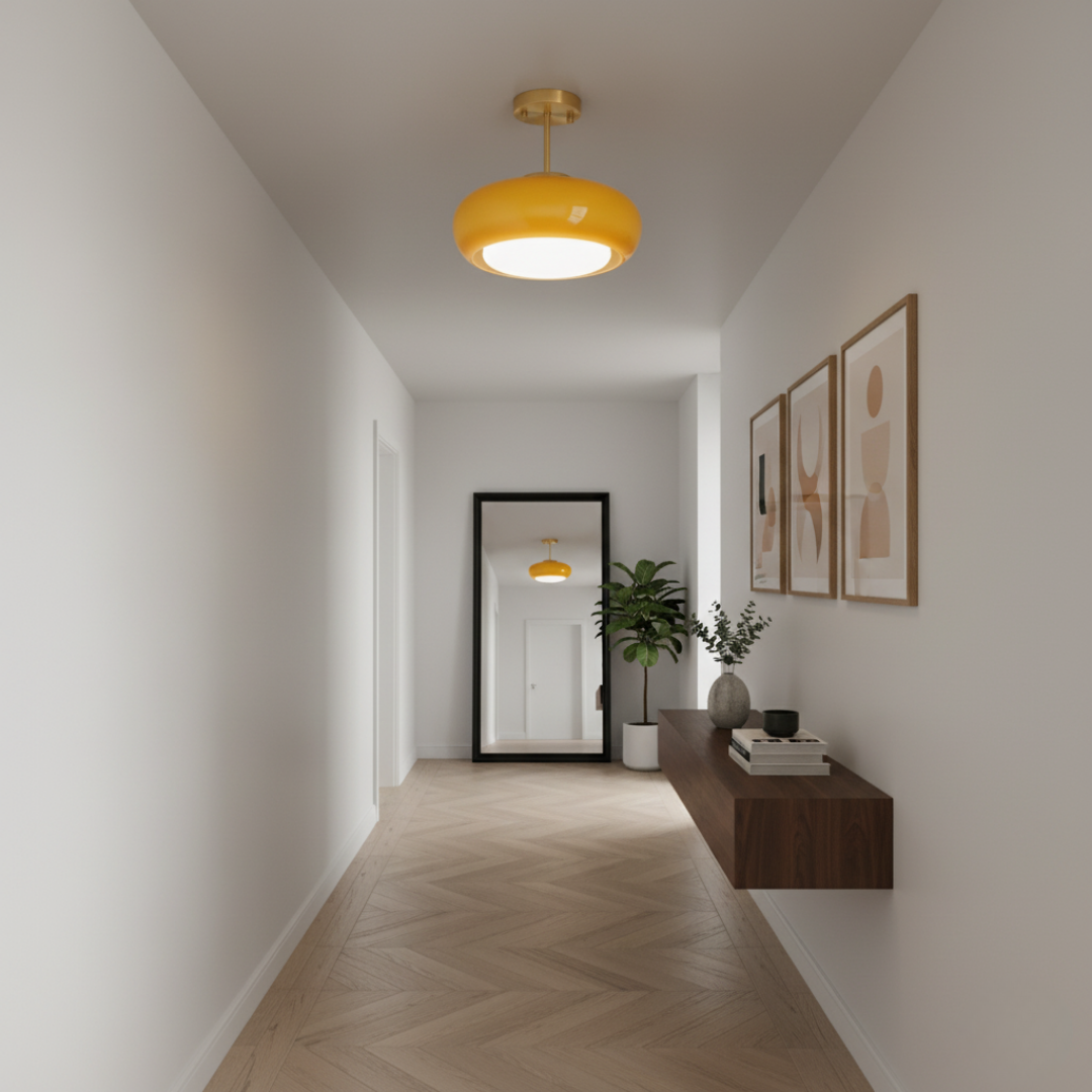 Vintage Glass Bell Pendant Light - Dimmable E27 LED, Gold Iron Hardware, 3000K