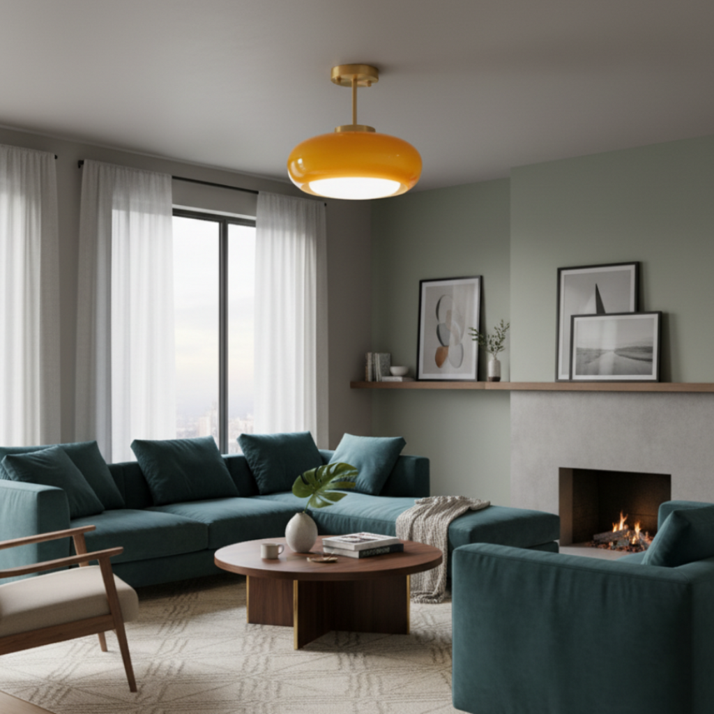 Vintage Glass Bell Pendant Light - Dimmable E27 LED, Gold Iron Hardware, 3000K