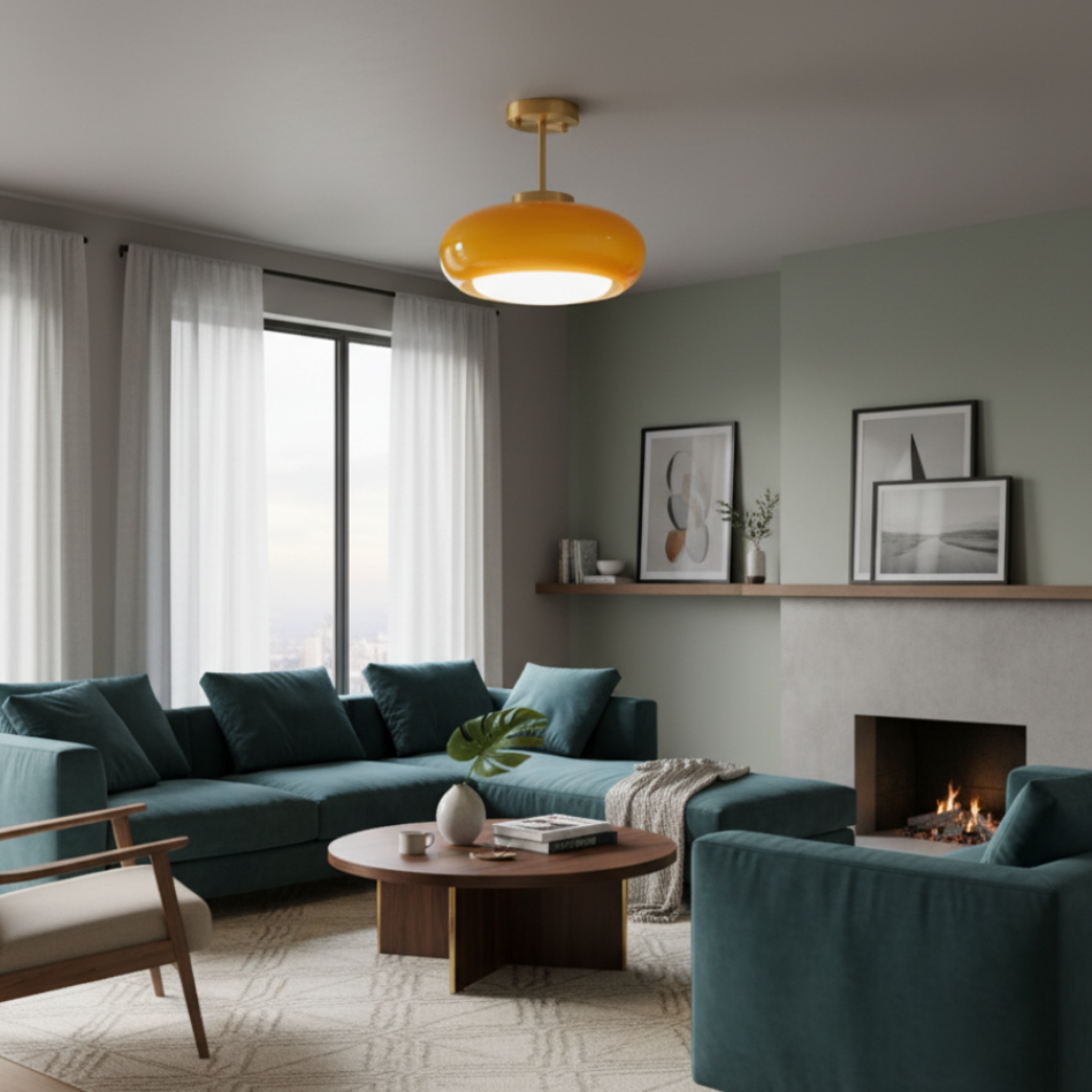 Vintage Glass Bell Pendant Light - Dimmable E27 LED, Gold Iron Hardware, 3000K