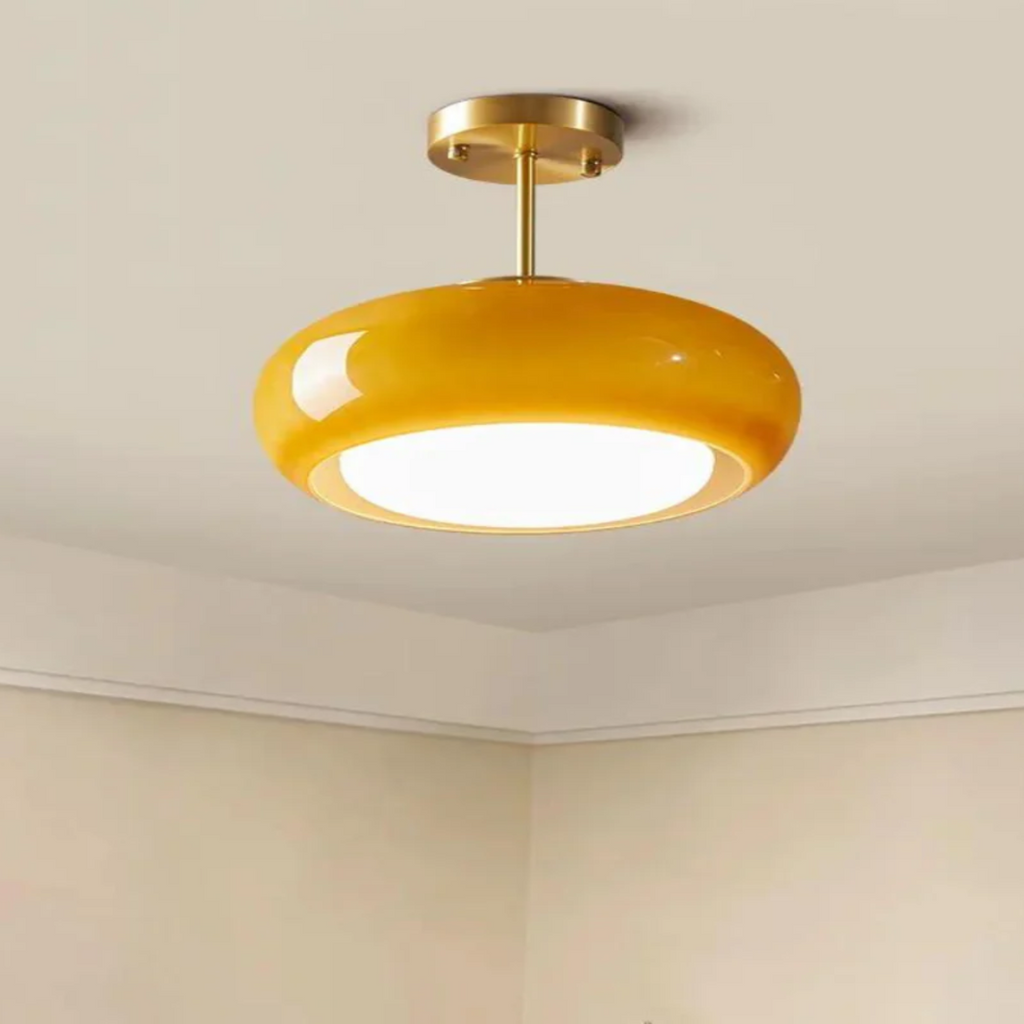 Vintage Glass Bell Pendant Light - Dimmable E27 LED, Gold Iron Hardware, 3000K
